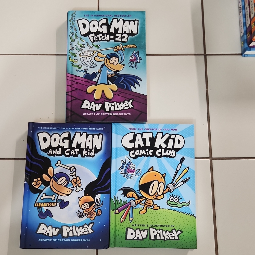 Dog Man: Fetch-22, Dog Man and Cat Kid, Cat Kid Comic Club by Dav Pilkey